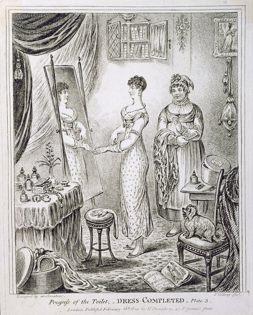 由Hannah Humphrey于1810年出版的厕所或连衣裙的进展情况 作者 詹姆斯·吉里