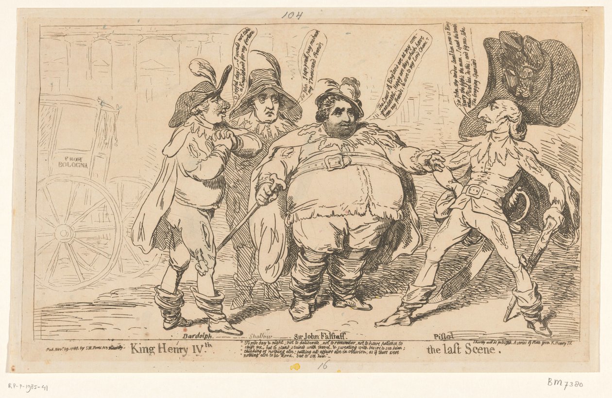 Spotprent op Charles Fox，1788 年
亨利四世国王。最后一幕（标题在实物上） 作者 詹姆斯·吉里