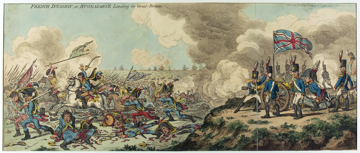 法国入侵或拿破仑-波拿巴登陆英国（1769-1821 年）（蚀刻版画） 作者 詹姆斯·吉里