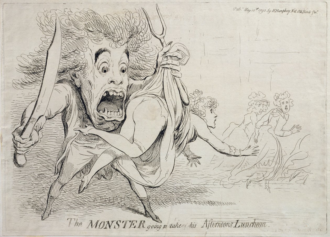 The Monster将于1790年由Hannah Humphrey出版他的Afternoons午餐会 作者 詹姆斯·吉里