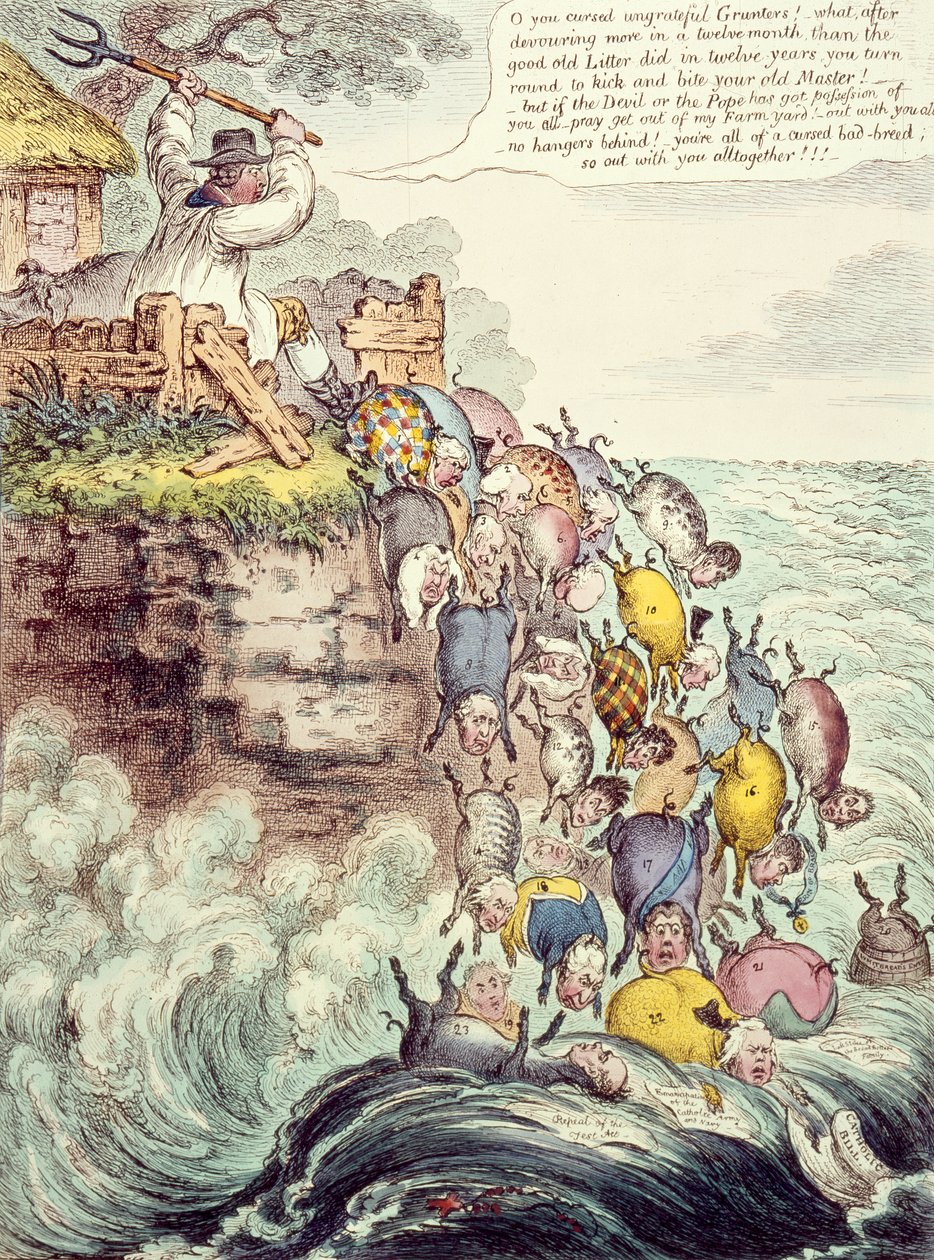猪群拥有，或者是宽阔的底部垃圾，一头扎进1807年的毁灭之海 作者 詹姆斯·吉里