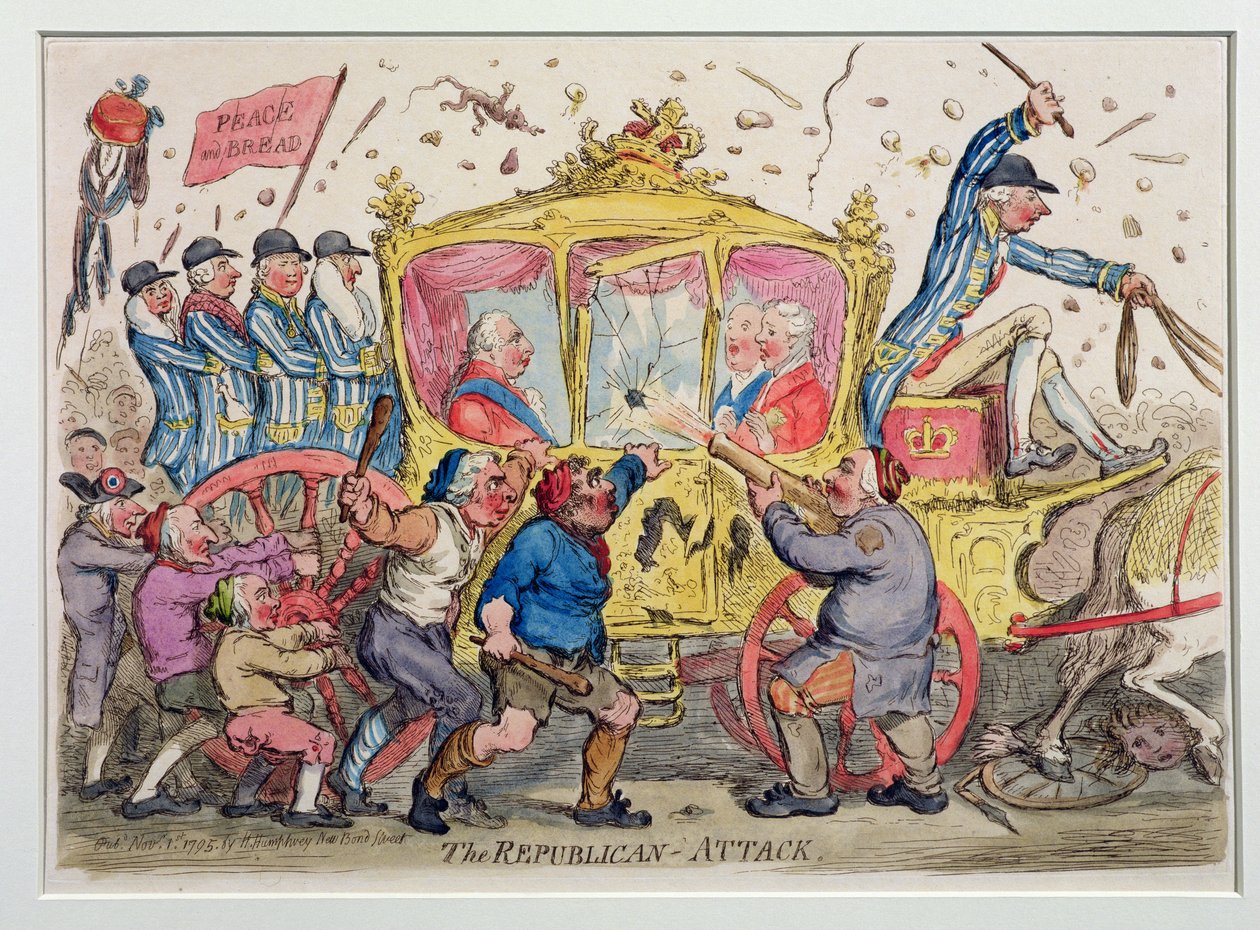 共和党袭击，由Hannah Humphrey于1795年出版（手工蚀刻） 作者 詹姆斯·吉里