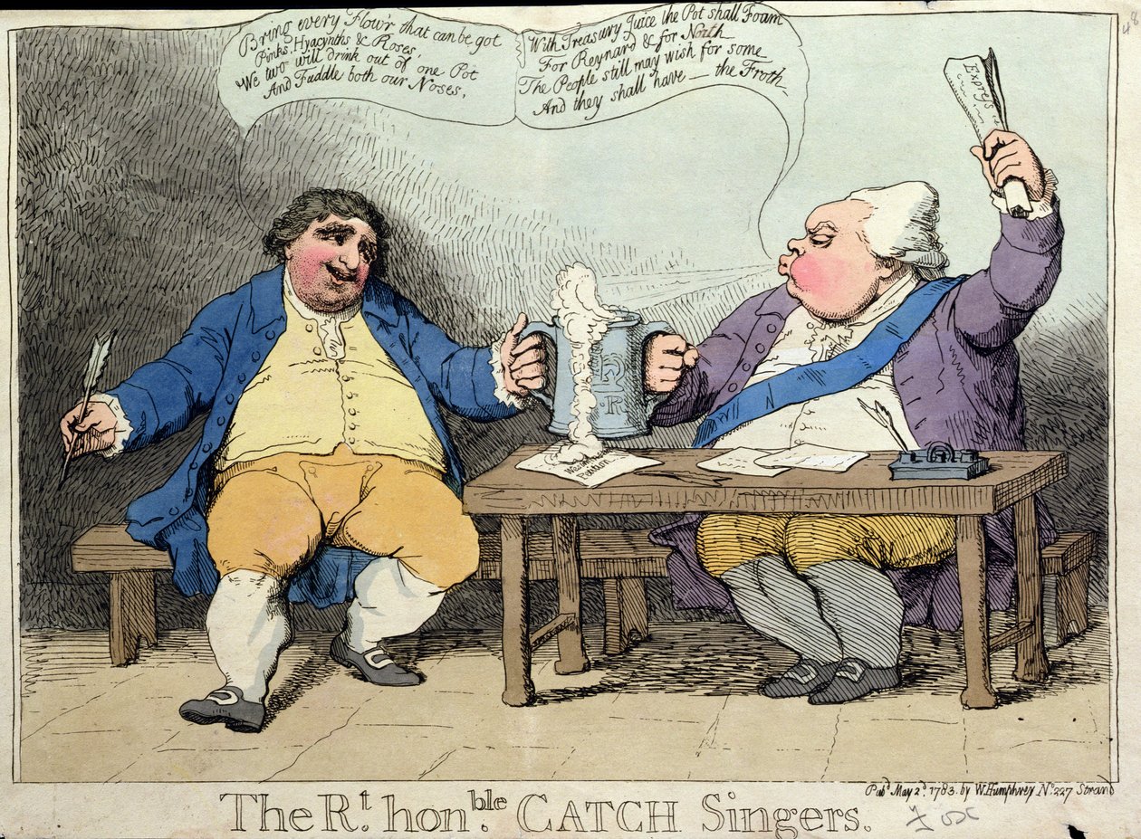 尊贵的Catch Singers，由William Humphrey于1783年出版（手工蚀刻） 作者 詹姆斯·吉里