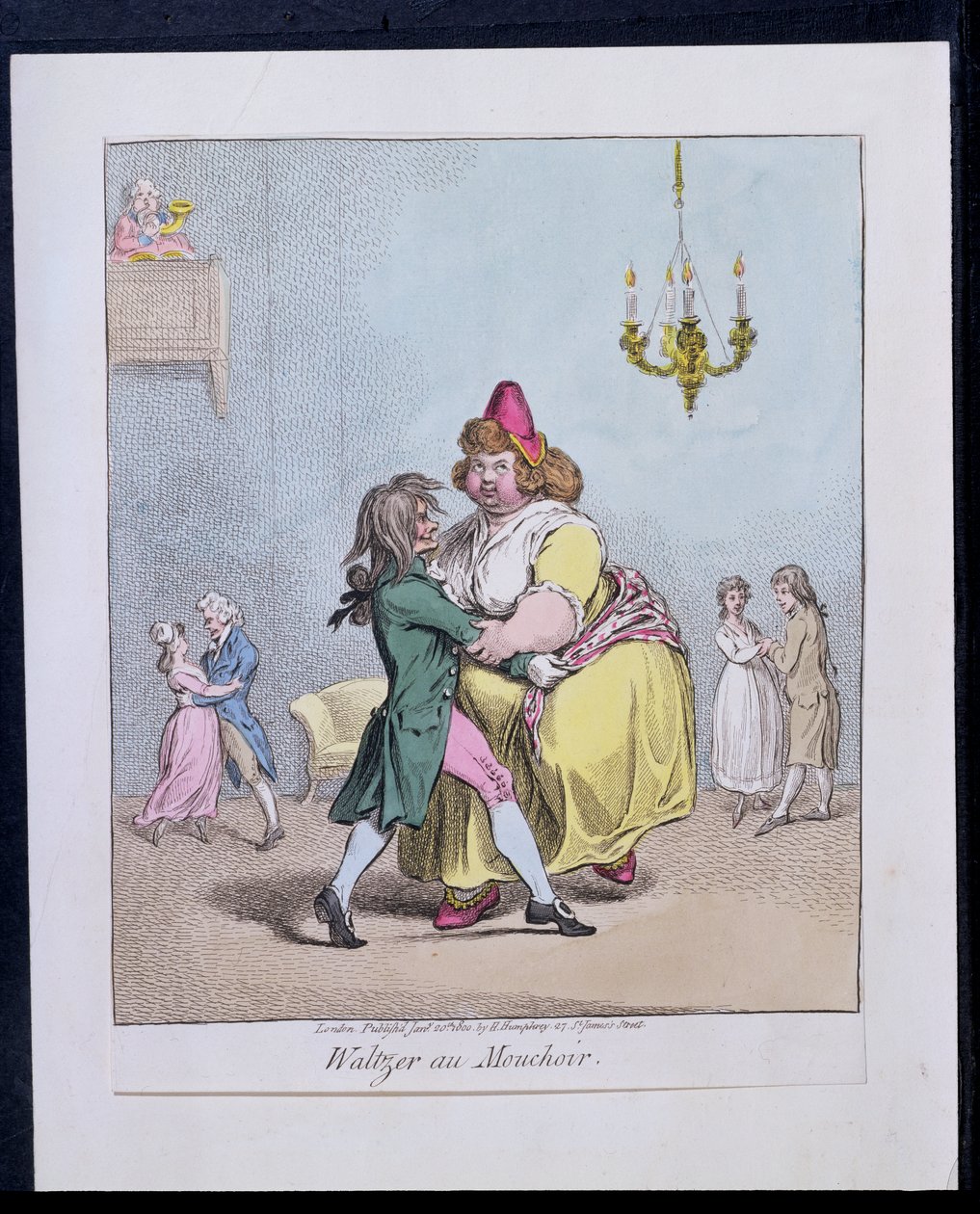 Waltzer au Mouchoir，由Hannah Humphrey于1800年出版（手工蚀刻） 作者 詹姆斯·吉里
