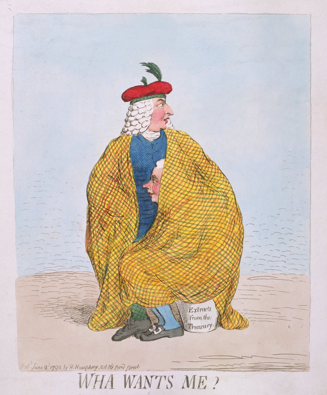 想要由Hannah Humphrey于1792年出版的什么（手工彩色蚀刻） 作者 詹姆斯·吉里