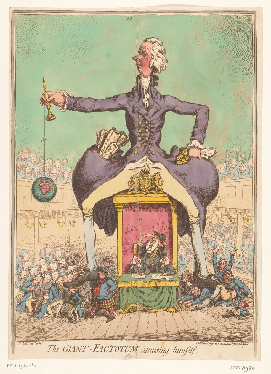 William Pitt bespeelt het parlement，1797 年
自娱自乐的大法托姆 作者 詹姆斯·吉里