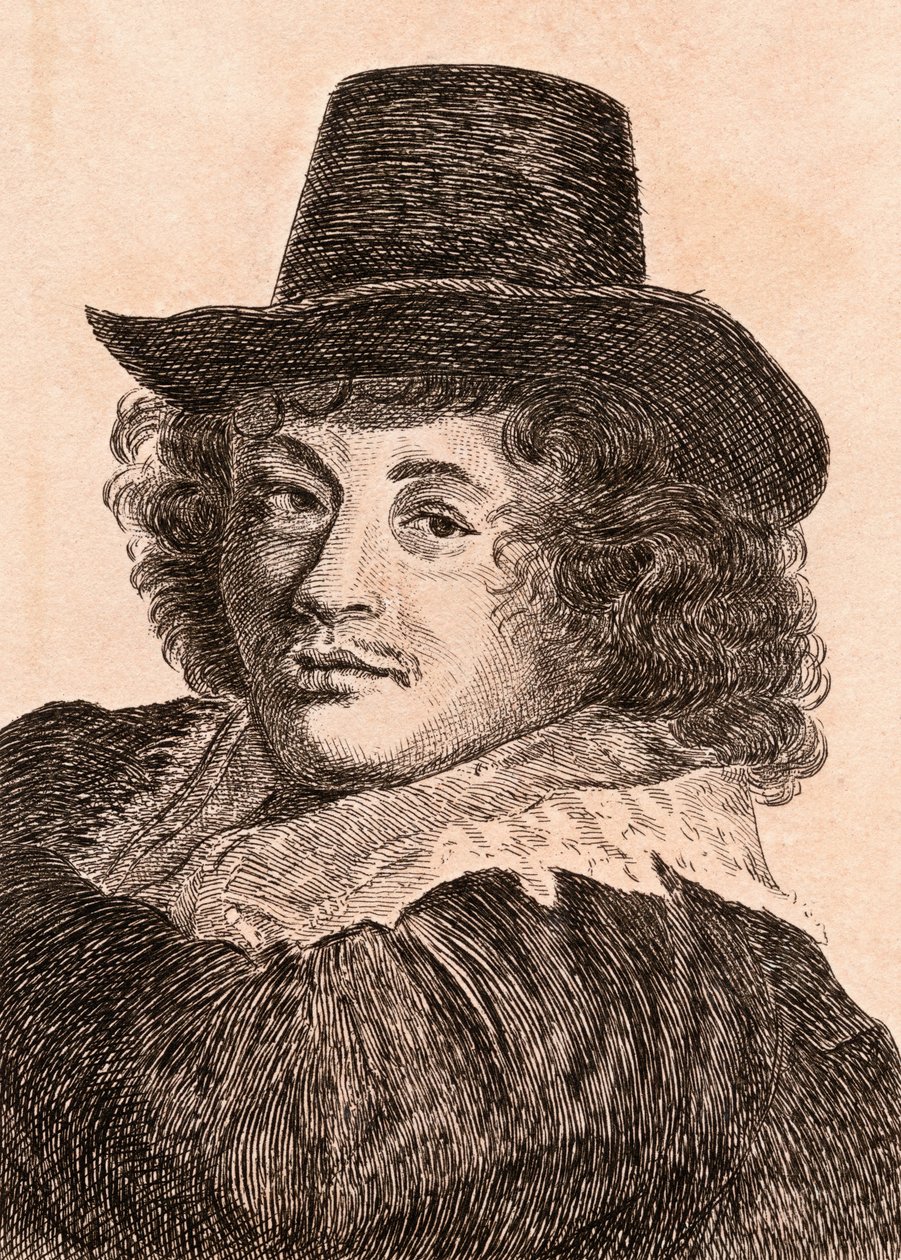 弗兰斯·哈尔斯（Frans Hals），来自“真实原创的着名画家肖像画像”，1817年出版，伦敦 作者 詹姆斯·吉尔丁