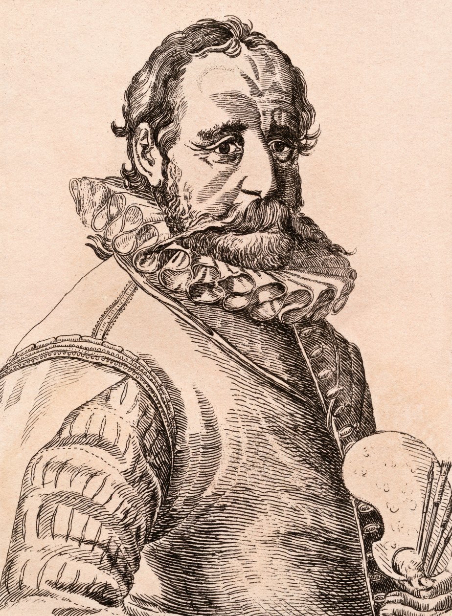 汉斯·波尔（Hans Bol），来自“真实原创的着名画家肖像画像”的插图，于1817年在伦敦出版 作者 詹姆斯·吉尔丁