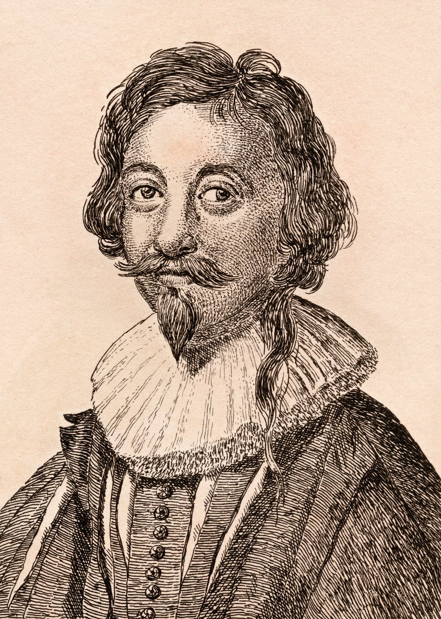 Simon Vouet，来自真实原创的&39;75肖像着名画家肖像&39;，于1817年在伦敦出版（版画） 作者 詹姆斯·吉尔丁