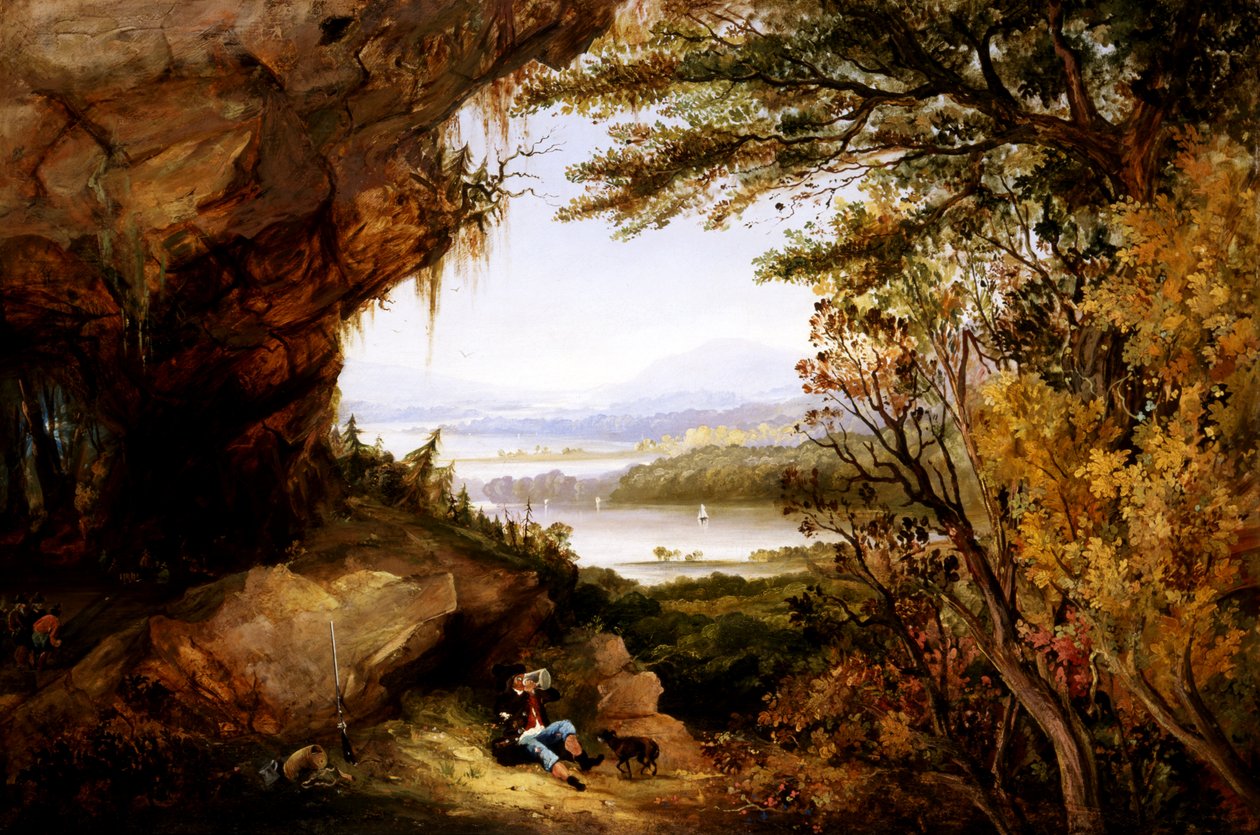 哈德逊河上的景象Rip Van Winkle，1845年。 作者 詹姆斯·汉密尔顿
