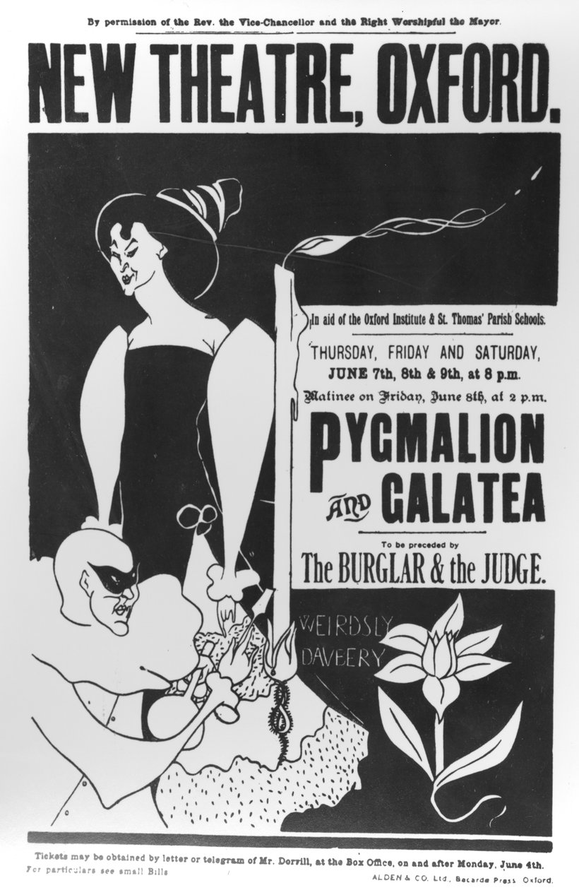 1894年6月7日至9日在牛津新剧院制作&39;Pygmalion和Galatea&39;的海报 作者 詹姆斯·赫恩