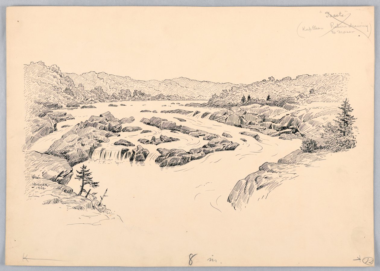 激流勇进》，华盛顿贸易委员会晚宴设计，1908 年 5 月 13 日 作者 詹姆斯·亨利·摩泽