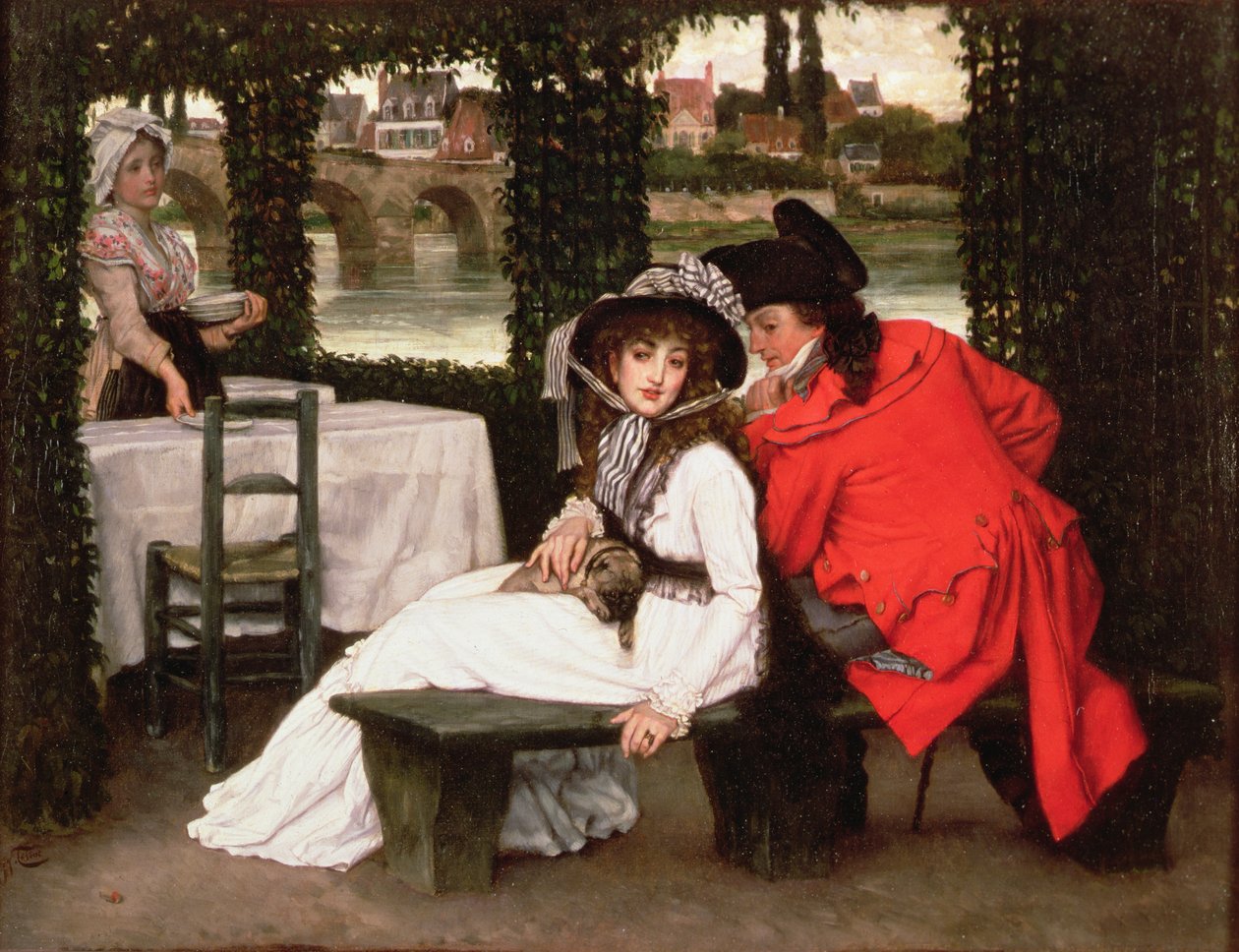 在Riverside咖啡厅尝试，c.1869 作者 詹姆斯·雅克·约瑟夫·天梭