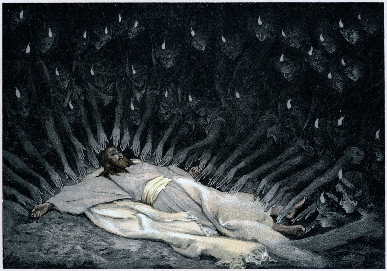 天使离开魔鬼后，为耶稣服务的天使，1897年 作者 詹姆斯·雅克·约瑟夫·天梭