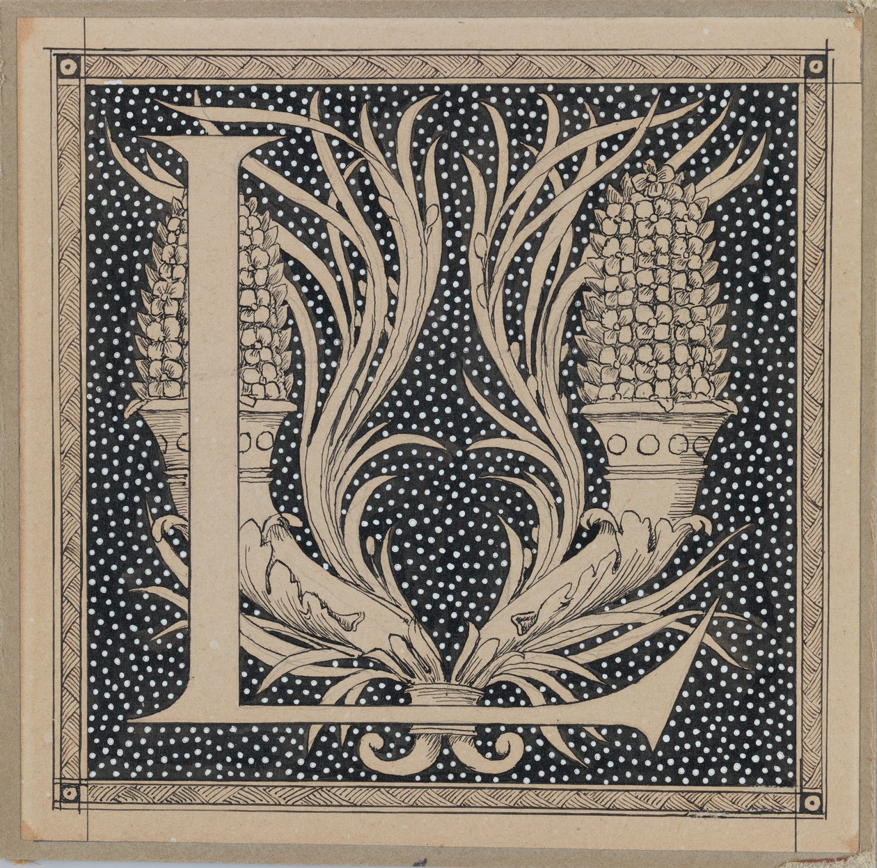 大写字母L，来自我们的主耶稣基督的生活的插图（墨水在纸上） 作者 詹姆斯·雅克·约瑟夫·天梭