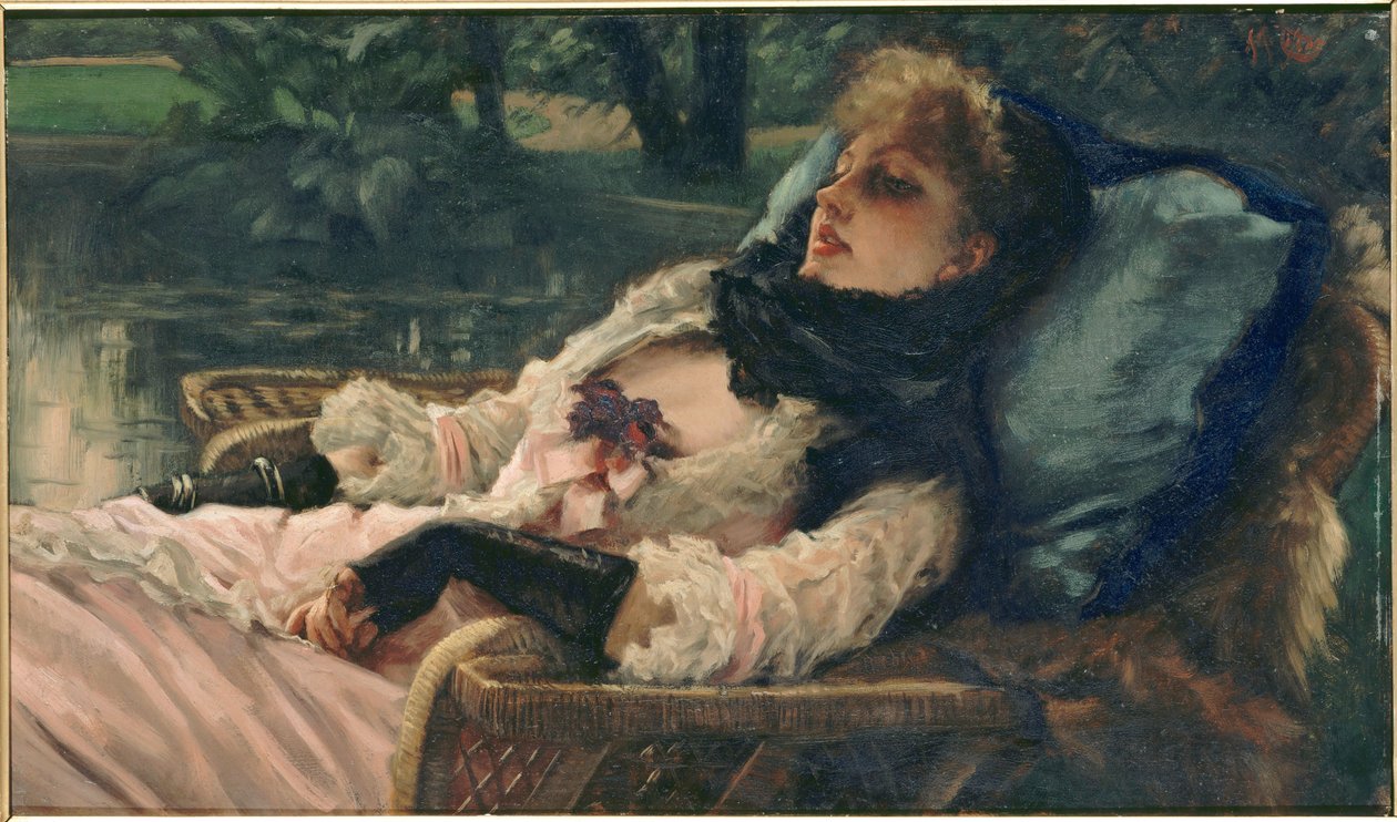La Rêveuse 梦想家，或夏季的夜晚，约1876年。 作者 詹姆斯·雅克·约瑟夫·天梭