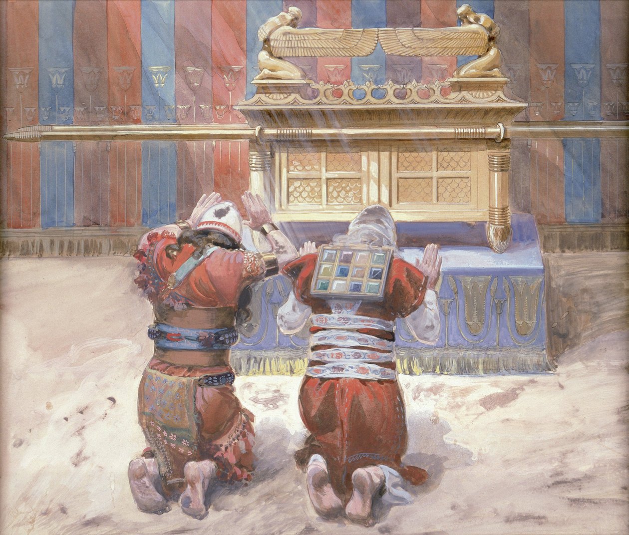 摩西和约书亚在会幕前，约1896-1902年。 作者 詹姆斯·雅克·约瑟夫·天梭