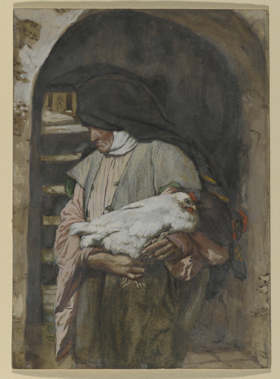 圣安妮，基督生平的插图，c.1886-94（纸板上的水粉和水粉） 作者 詹姆斯·雅克·约瑟夫·天梭