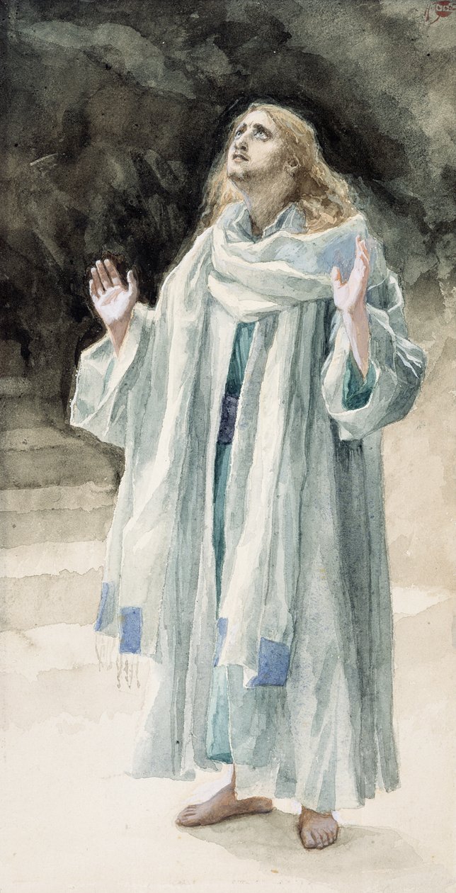 圣约翰福音传教士，基督生平的插图，c.1886-94（纸板上的水粉和水粉） 作者 詹姆斯·雅克·约瑟夫·天梭