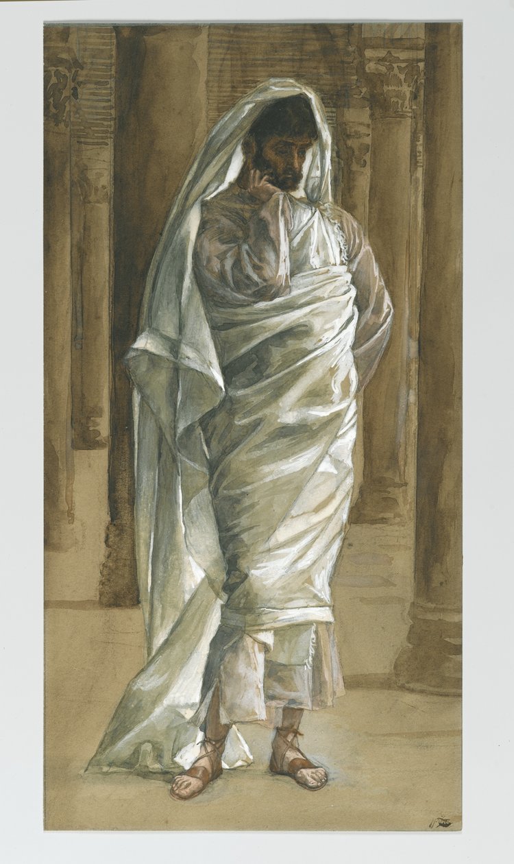 圣托马斯，1886  -  94年我们的主耶稣基督的生活插图（纸上的石墨） 作者 詹姆斯·雅克·约瑟夫·天梭