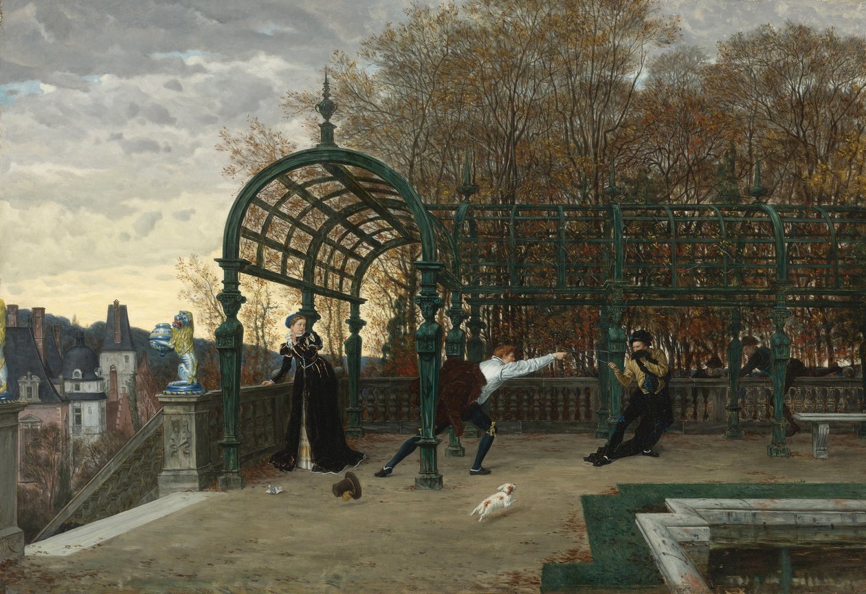 "" Attempted Abduction "" (Attempted Abduction) James Jacques Joseph Tissot (1836-1902) 绘画，1865 年私人收藏 作者 詹姆斯·雅克·约瑟夫·天梭