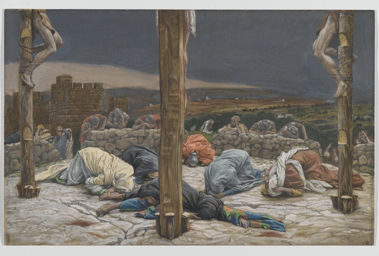 地震，来自我们的主耶稣基督的生命，1886-94（纸上有石墨） 作者 詹姆斯·雅克·约瑟夫·天梭