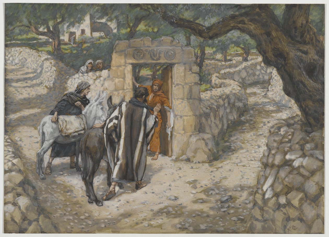 Bethpage的小马驹，1886  -  94年我们的主耶稣基督的生活插图（纸上有石墨） 作者 詹姆斯·雅克·约瑟夫·天梭