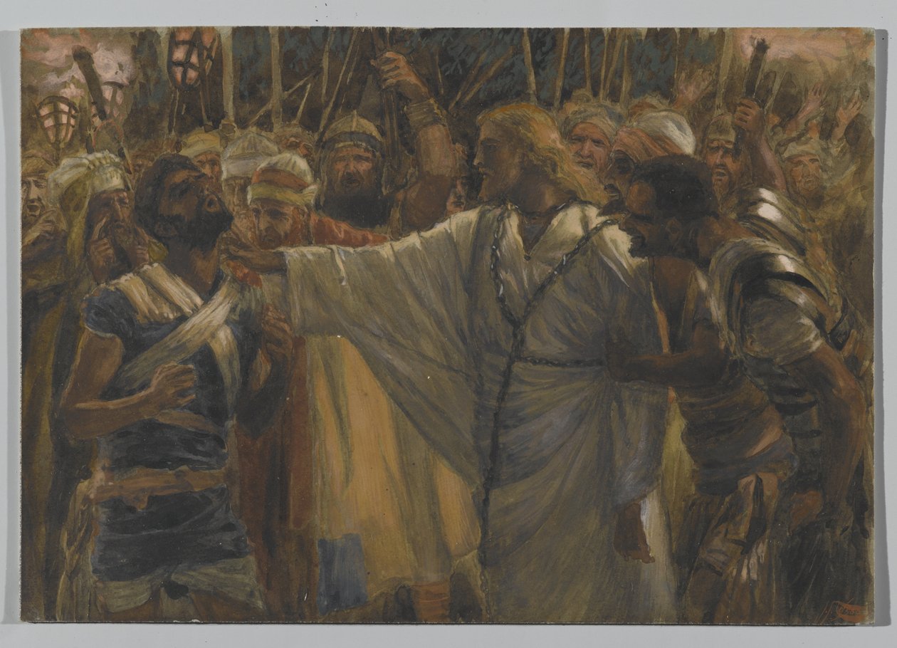 马尔克斯的治愈，来自我们的主耶稣基督的生命，1886-94（纸上的石墨） 作者 詹姆斯·雅克·约瑟夫·天梭