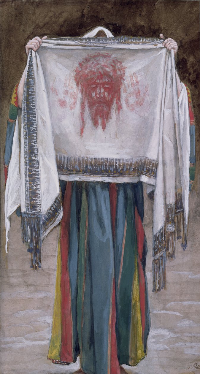 圣洁的脸，基督生平的插图，c.1884-96（纸板上的水粉和水粉） 作者 詹姆斯·雅克·约瑟夫·天梭