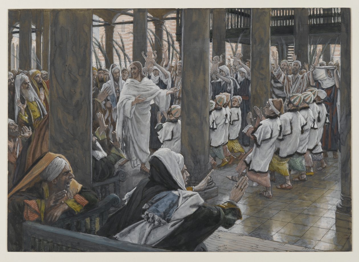 圣殿中的游行，来自我们的主耶稣基督的生命，1886-94（纸上的石墨） 作者 詹姆斯·雅克·约瑟夫·天梭