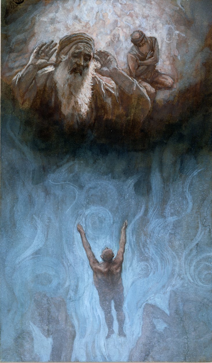 地狱中的富人，基督生平的插图，c.1886-94（纸板上的水粉和水粉） 作者 詹姆斯·雅克·约瑟夫·天梭