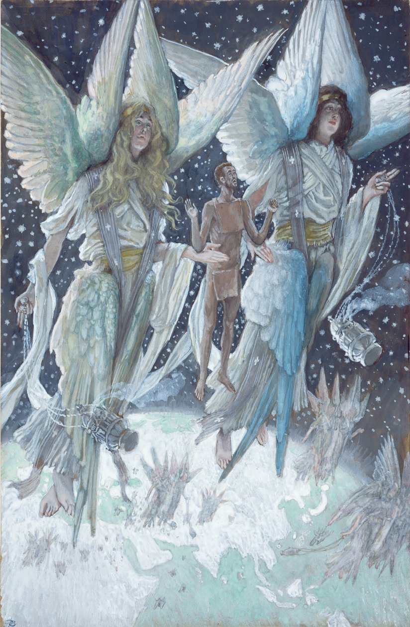 忏悔小偷的灵魂，基督生平的插图，c.1886-94（纸板上的水粉和水粉） 作者 詹姆斯·雅克·约瑟夫·天梭