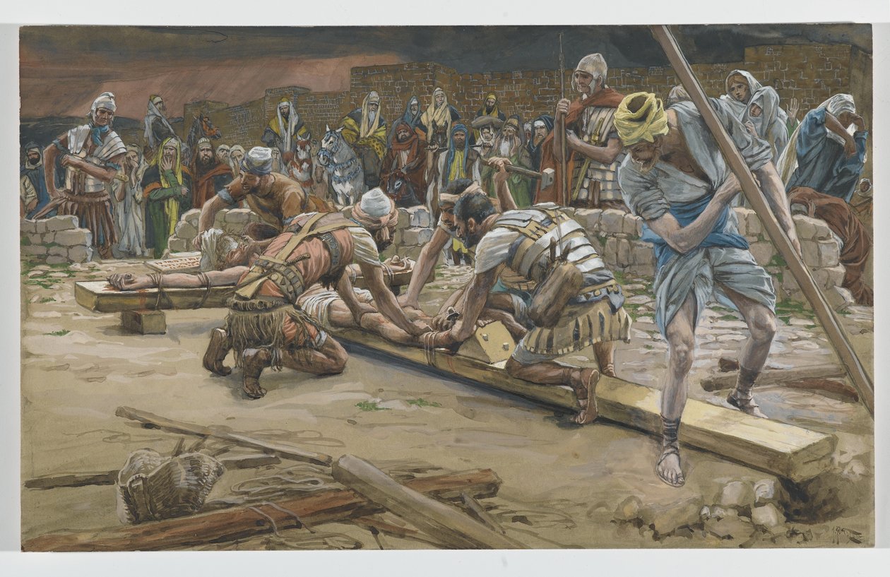 脚的钉子，来自我们的主耶稣基督的生命，1886-94（纸上的石墨） 作者 詹姆斯·雅克·约瑟夫·天梭