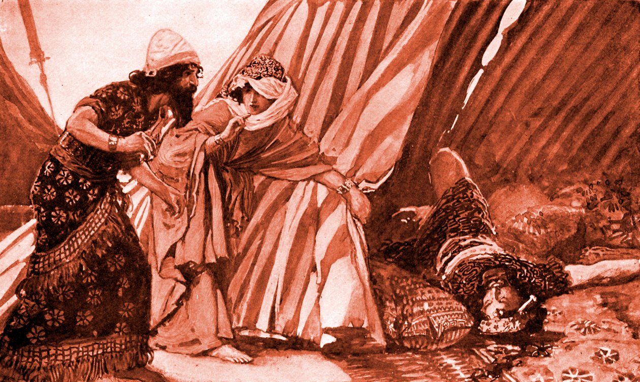 Jael显示Barak Sisera躺着死 - 圣经 作者 天梭之后的詹姆斯·雅克·约瑟夫