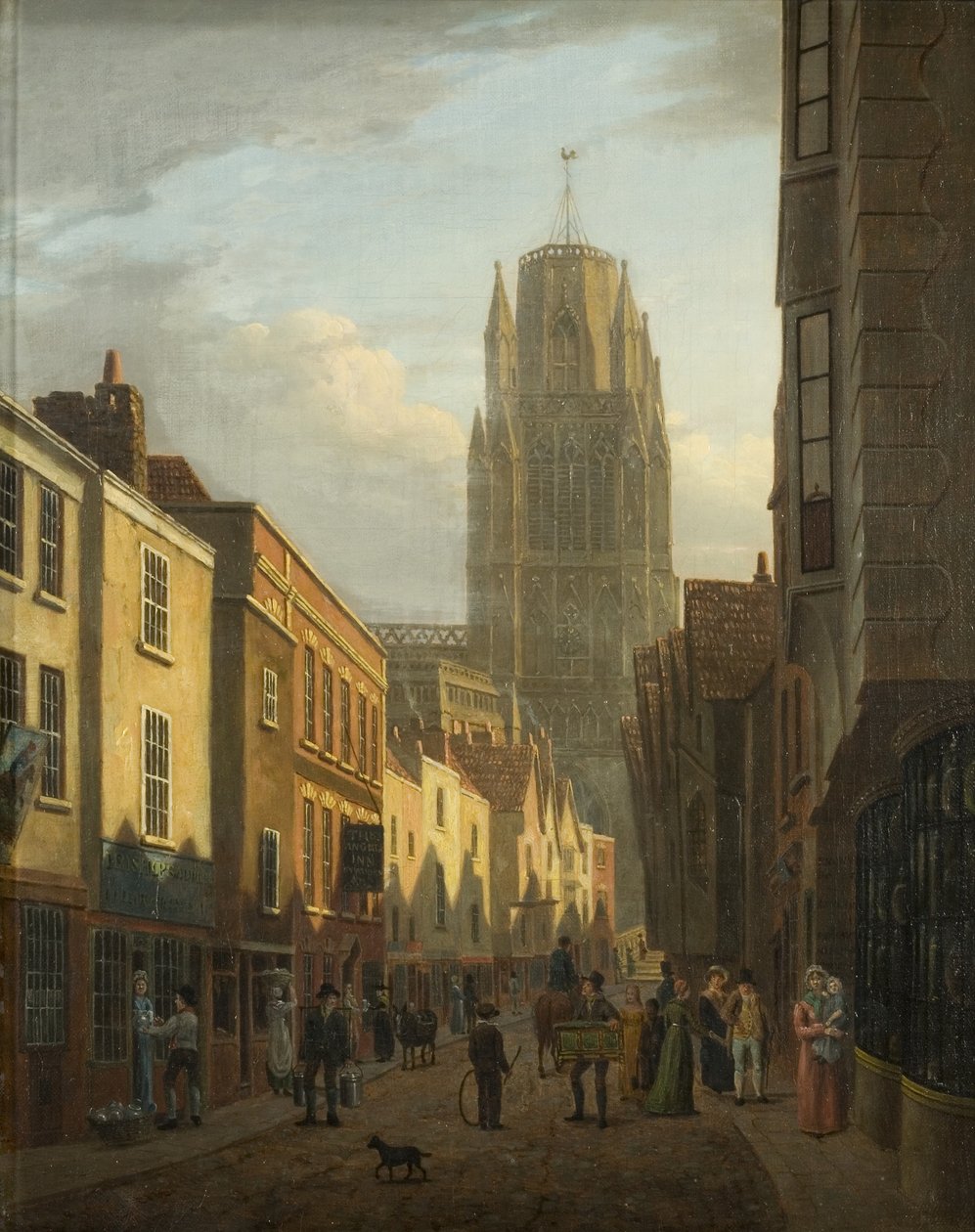 布里斯托尔Redcliffe Street，c.1821（布面油画） 作者 詹姆士·约翰逊