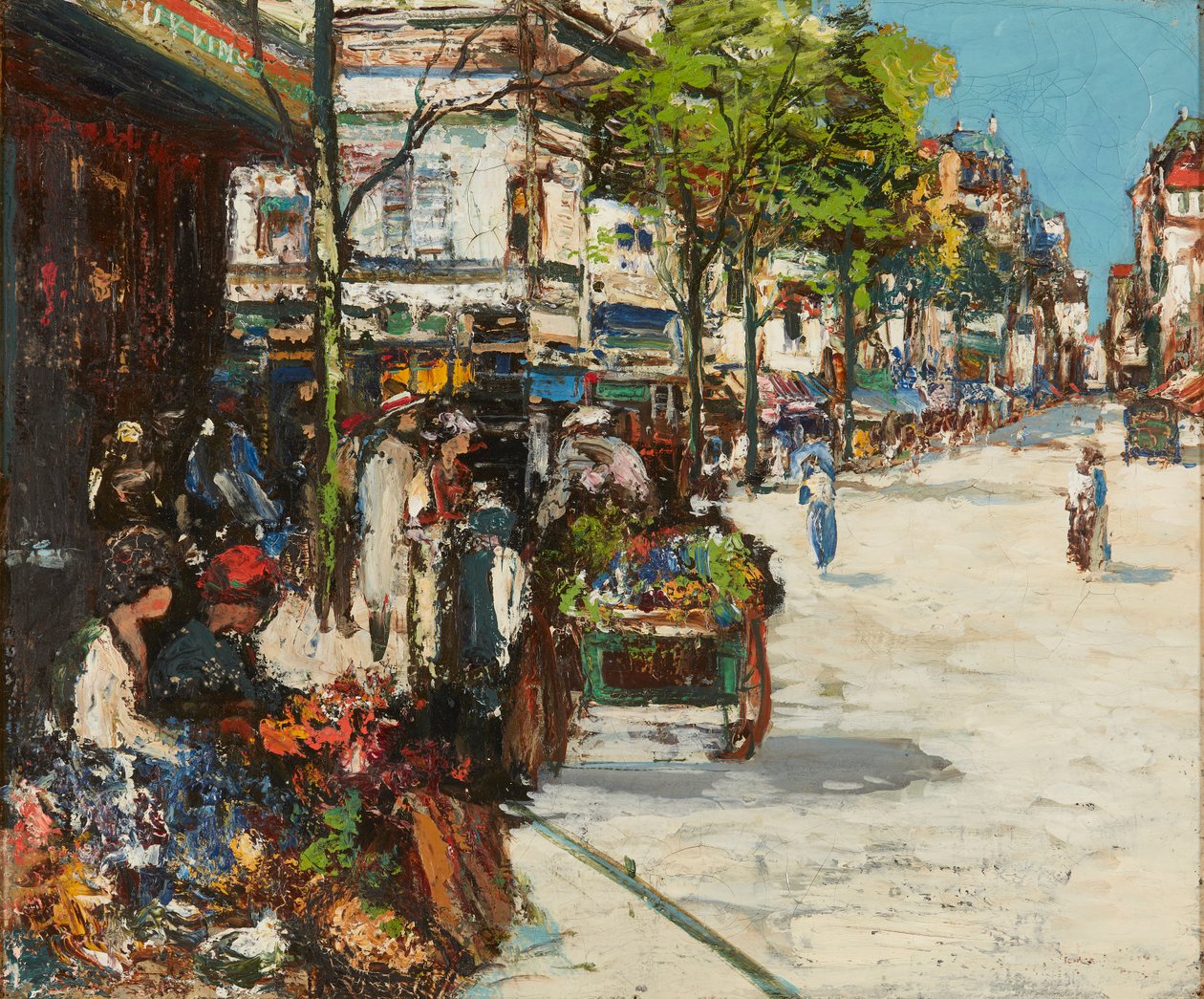 花卉市场 - 迪耶普（布面油画） 作者 詹姆斯·凯