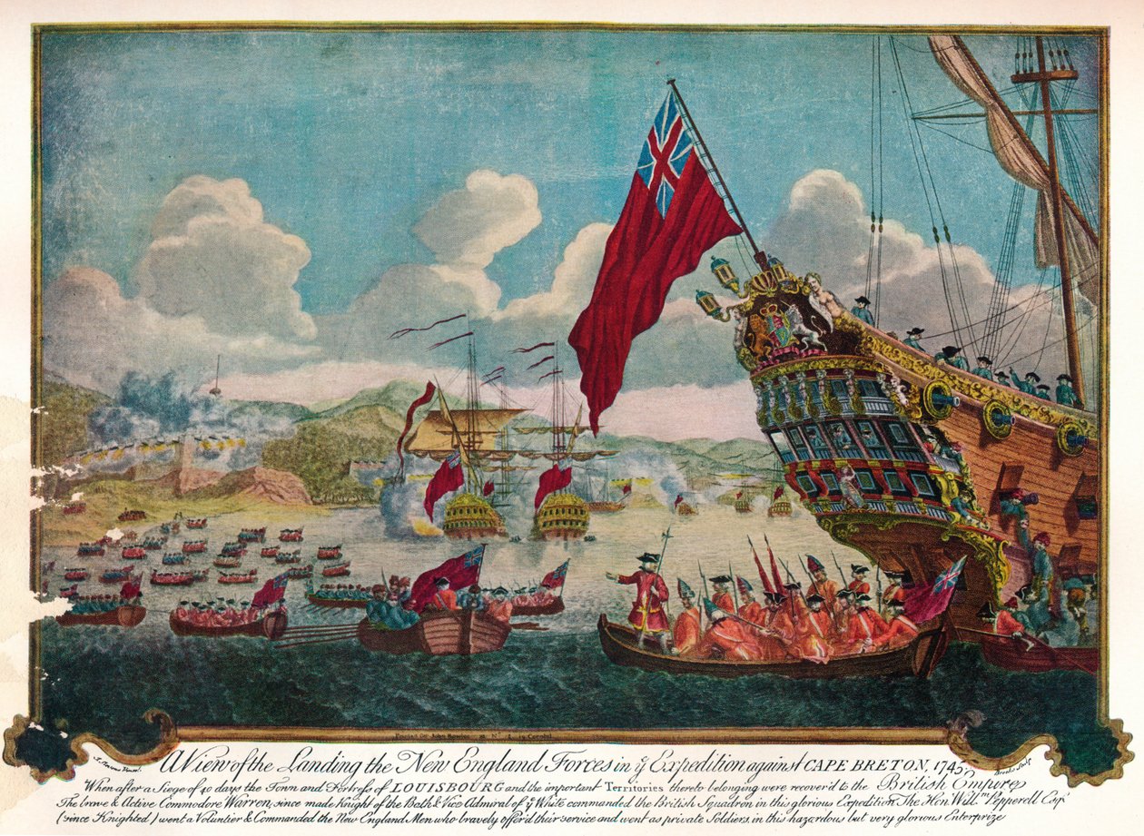1747年，新英格兰军队降落在布雷顿角岛，进攻路易斯堡 作者 詹姆斯·布鲁克斯