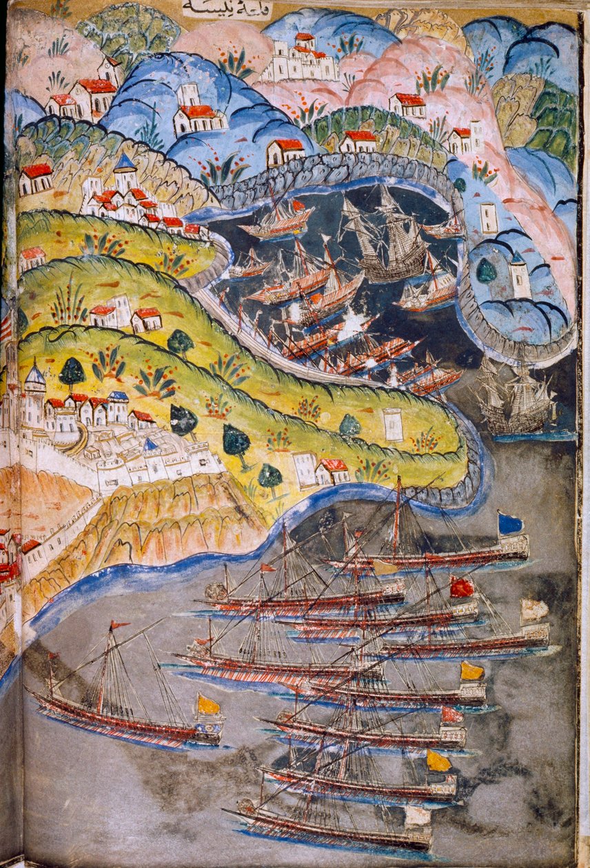 1543 年，海盗袭击罗马帝国占领的法国尼斯。土耳其伊斯坦布尔托普卡帕博物馆。 作者 詹姆斯·L·斯坦菲尔德