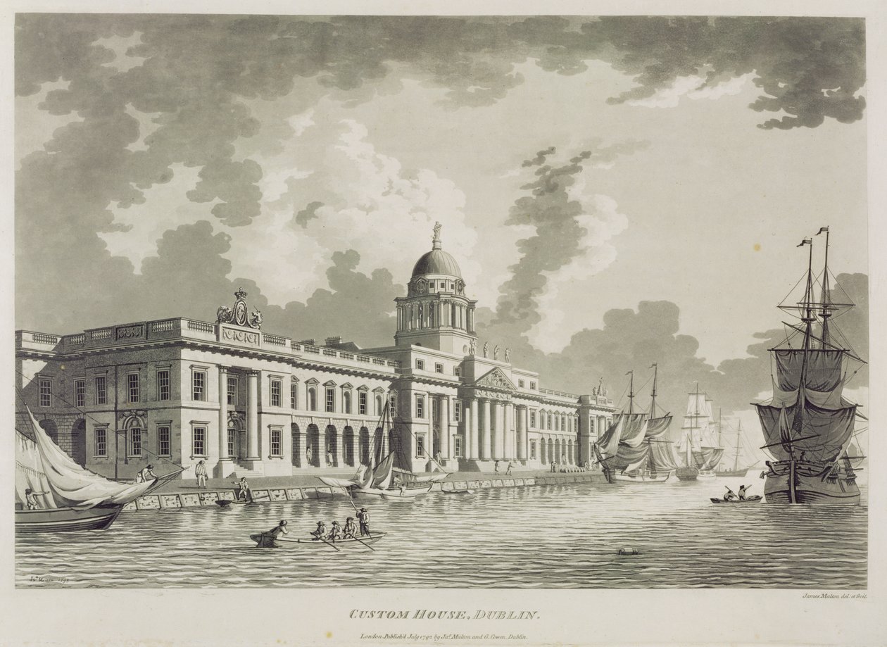 The Custom House，都柏林，1792年 作者 詹姆斯·莫尔顿