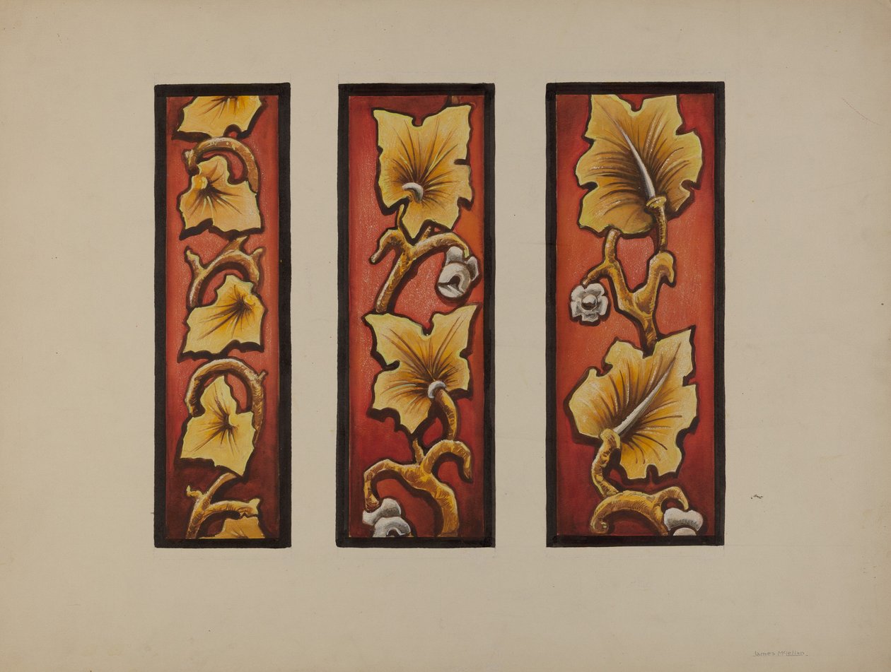 彩绘玻璃，约1937年。 作者 詹姆斯麦克莱伦