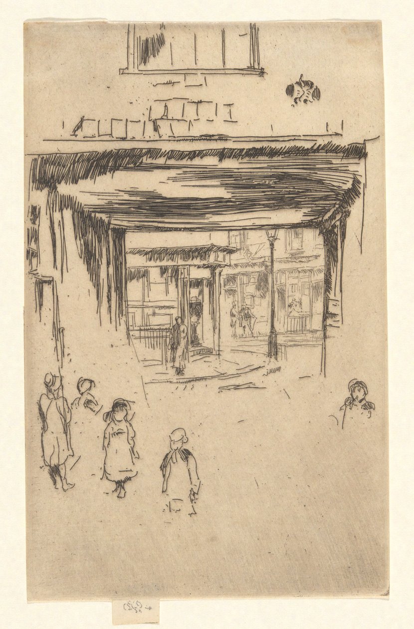 德鲁里巷，选自第二套威尼斯版画（一套二十六幅蚀刻版画） 作者 詹姆斯·阿博特·麦克尼尔·惠斯勒