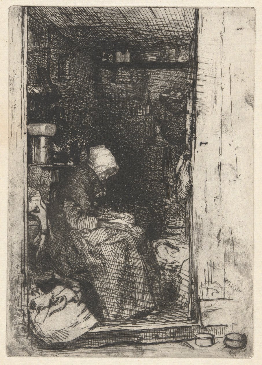 La Vielle aux Loques，选自《法式套餐》（Douze Eaux-Fortes d......）。 作者 詹姆斯·阿博特·麦克尼尔·惠斯勒