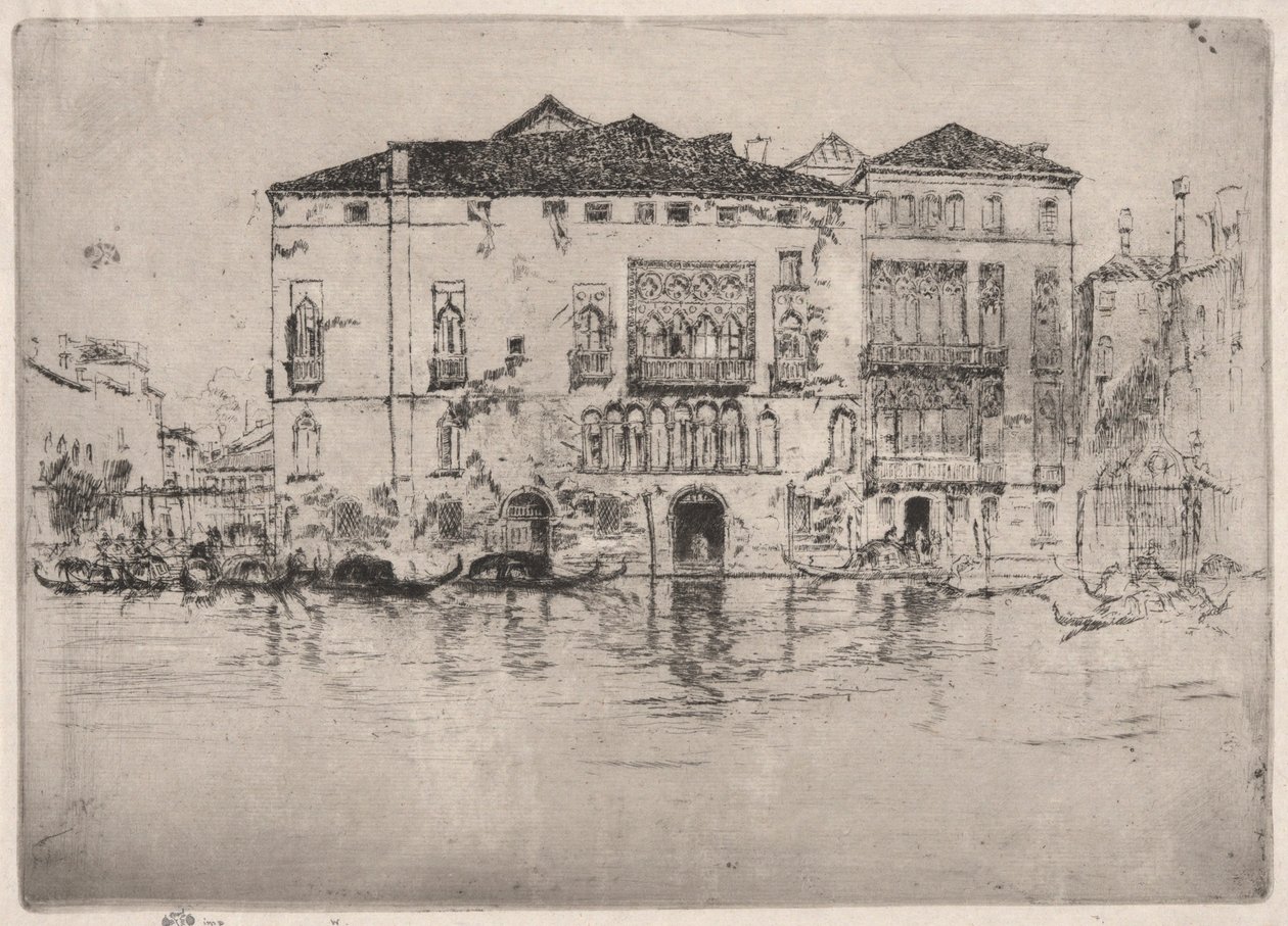 威尼斯第一套版画中的宫殿（威尼斯，十二幅蚀刻版画系列） 作者 詹姆斯·阿博特·麦克尼尔·惠斯勒