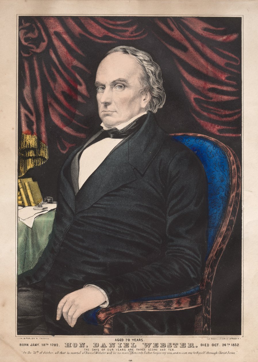 老公丹尼尔·韦伯斯特（Daniel Webster），享年70岁。 作者 詹姆斯·梅里特·艾夫斯