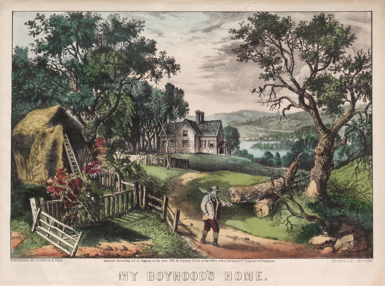 我的少年时代故居，1872年。 作者 詹姆斯·梅里特·艾夫斯