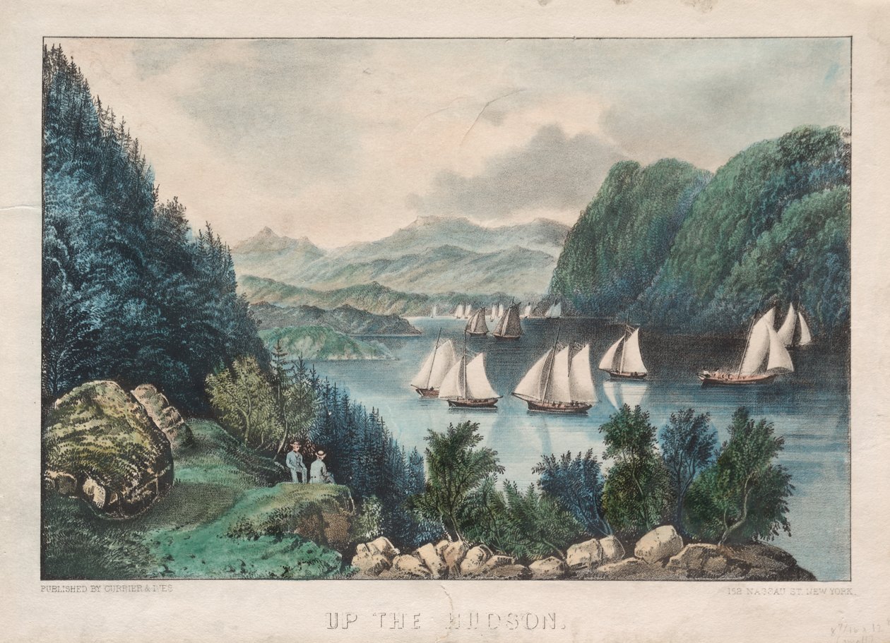 在哈德逊河上，c。 1857-72。 作者 詹姆斯·梅里特·艾夫斯
