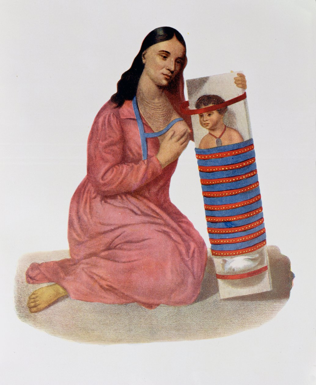 Chippeway Mother and Child，1826，插图来自&39;北美印第安部落，Vol.1&39;，作者：Thomas L. McKenney和James Hall，酒吧，John Grant 作者 詹姆斯·奥托·刘易斯