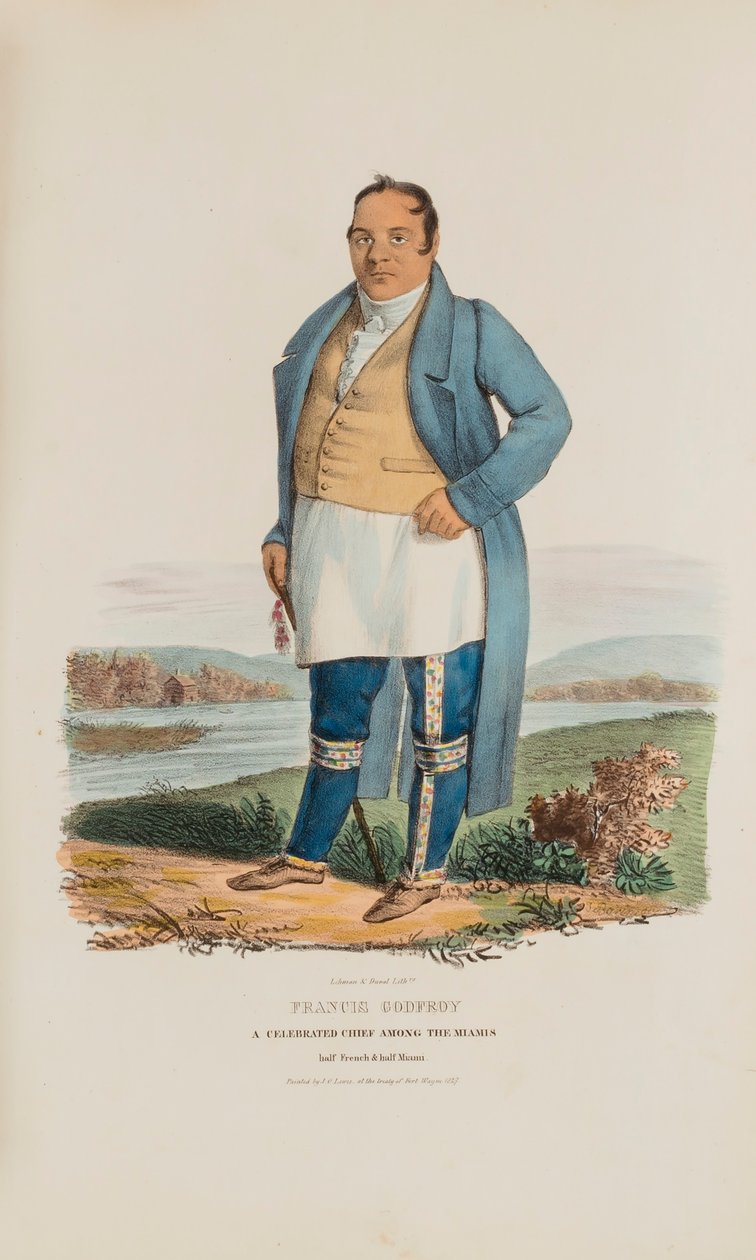 FRANCIS GODFROY; A Celebrated Chief Among the Miamis, from The Aboriginal Portfolio 作者 詹姆斯·奥托·刘易斯