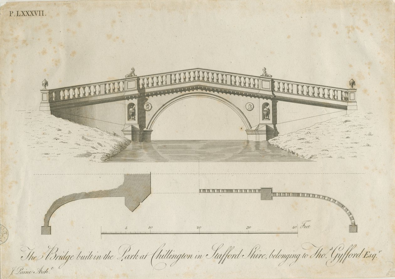 奇灵顿公园-桥梁：版画，nd [c 1789]（印刷） 作者 詹姆斯·潘恩