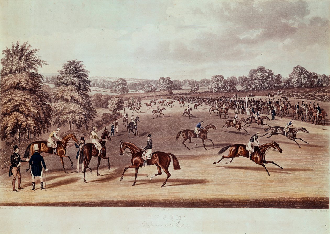 出发前在Epsom的赛马 插图：James Pollard (1792-1867) 19世纪 私人收藏 作者 詹姆斯·波拉德